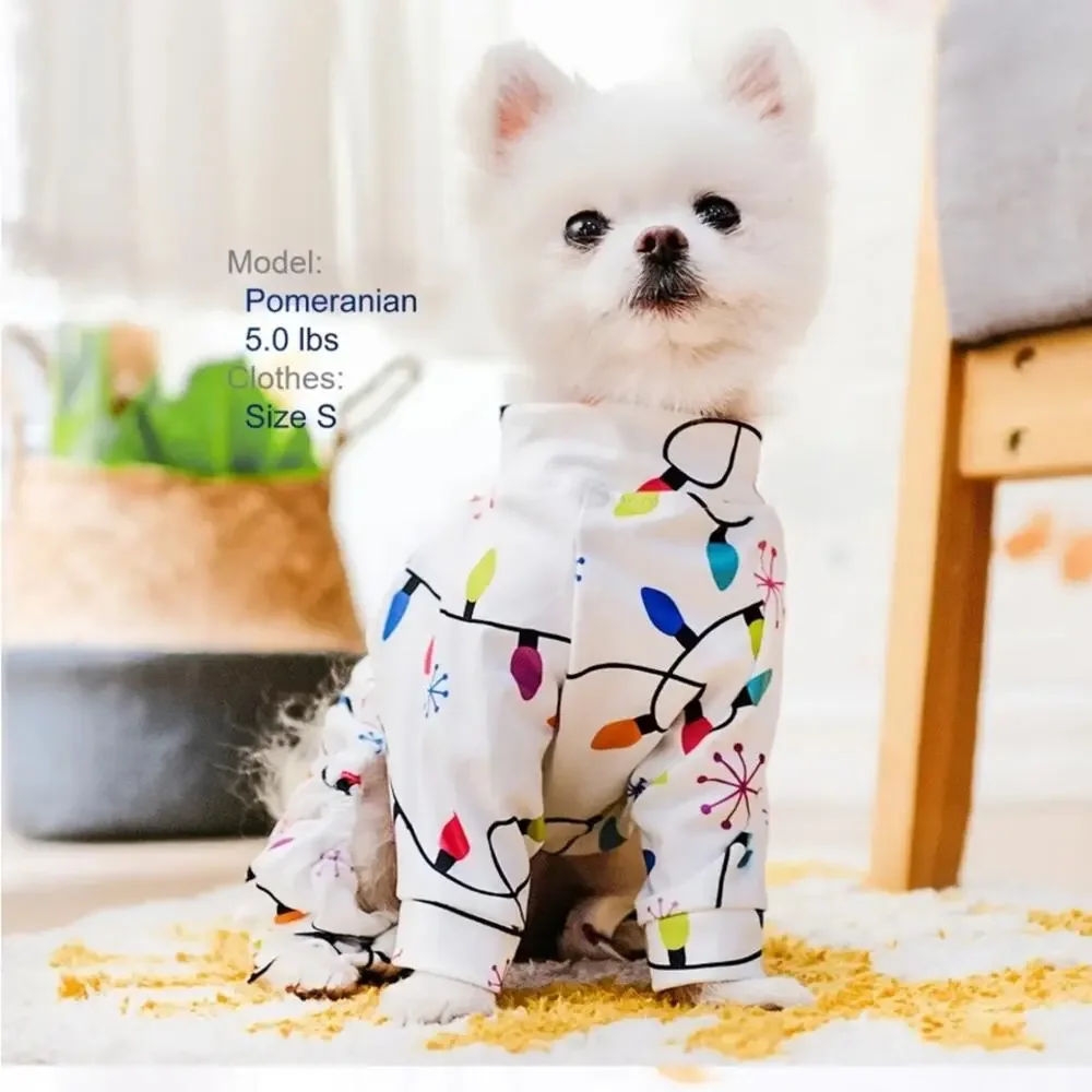 Christmas Pet Pajamas With Christmas Light Size XL